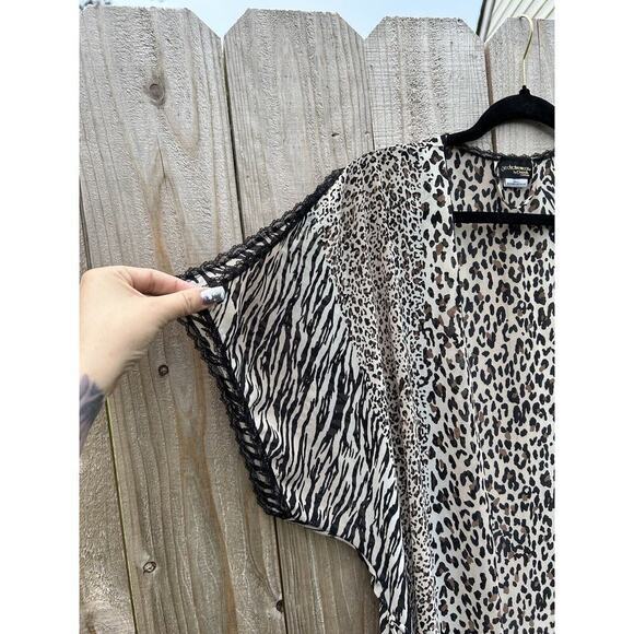 SEDUCTIVE WEAR by Cenima etoile‎ Animal Print Robe Size Small Sheer Sexy Lace - Picture 4 of 9